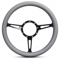 Classic Billet Gloss Black 13-1/2" Steering Wheel w/Gry Grip