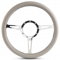 Classic Billet - Polished 13-1/2" Steering Wheel w/Grey Grip