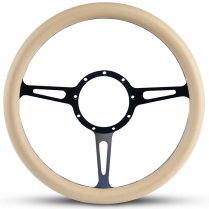 Classic Billet - Matte Black 13.5" Steering Wheel w/Tan Grip
