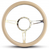 Classic Billet - Polished 13.5" Steering Wheel with Tan Grip