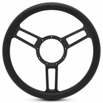 Symmetrical Slot Black 13.5" Steering Wheel w/Black Grip