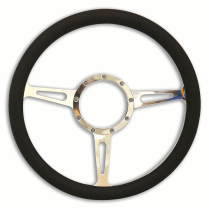 Billet Classic Steering Wheel - Polished Wheel w/Black Grip