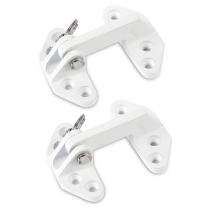 Universal Stainless Long Reach Hatch Hinges - Gloss White