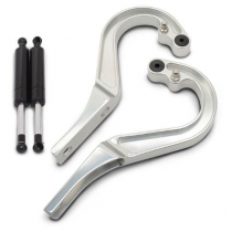 1966-67 Nova Billet Trunk Hinges - Clear Anodized