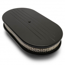 Ball Milled Oval 12" Air Cleaner - Matte Black