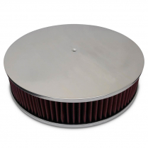 Smooth Round 14" Air Cleaner - Clear Anodized