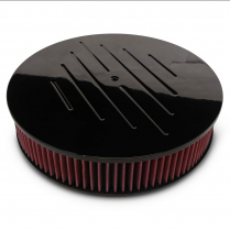 Ball Milled Round 14" Air Cleaner - Gloss Black