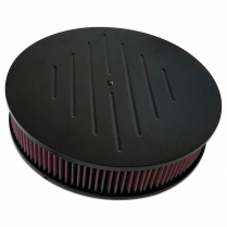 Ball Milled Round 14" Air Cleaner - Matte Black