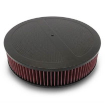 Diamond Pattern Round 14" Air Cleaner - Black Anodized