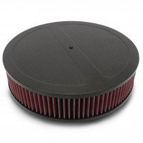 Diamond Pattern Round 14" Air Cleaner - Matte Black