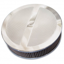 Diamond Pattern Round 14" Air Cleaner - Polished