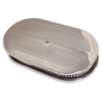 Diamond Pattern Oval 15" Air Cleaner - Machined