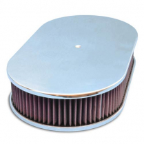 Smooth Oval 17" Air Cleaner - Clear Anodized