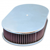 Smooth Oval 17" Air Cleaner - Polished