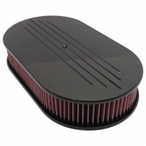 Ball Milled Dominator Oval 17" Air Cleaner - Matte Black