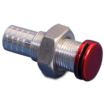 Aluminum Remote Fuel Vent with a - Gloss Red Top