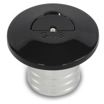 Flip Top Stainless Fuel Filler for 1-1/2" Hose - Gloss Black