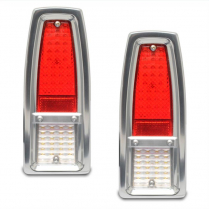 1966-67 Nova Taillight Bezel Kit with LED's - Clear Anodized