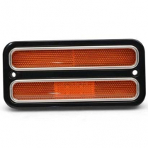 1967-72 Chevy C10 PU Amber Marker Light Bezel Kit Black Anod