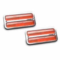 1967-72 Chevy C10 PU Amber Marker Light Bezel Kt - Clr Anod