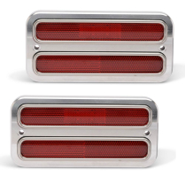 1967-72 Chevy C-10 PU Red Maker Light Bezel Kit - Machined