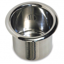 Medium 3-3/8" x 3" Deep Spun Alum Drink Holder - Clear Coat