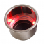 Stainless Steel Cup Holder with Red LED - Polished