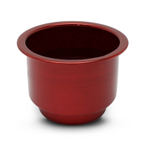 Stainless Steel Cup Holder with Red LED - Gloss Red