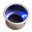 Stainless Steel Cup Holder with - Gloss Blue LED - Polished