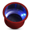 Stainless Steel Cup Holder with - Gloss Blue LED - Gloss Red