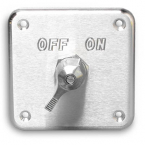 Battery Disconnect Switch Panel with Alt Cutout - Clear Anod