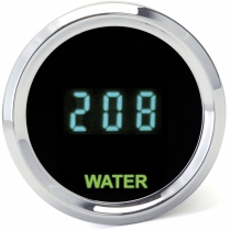 Odyssey II 2-1/16" Water Temp Gauge - Chrome/Teal