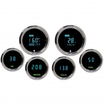 Odyssey II 6 Gauge Individual Kit - Chrome/Teal