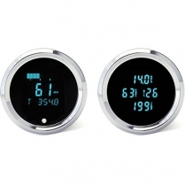 Odyssey II Gauge Kit w/Speedo, Tach & Quad - Black/Teal