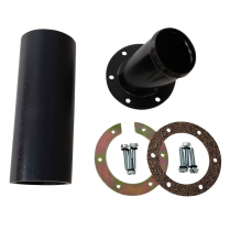 Angled Bolt On Fuel Filler Neck with 2" ID x 6" Long Hose