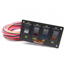4 Switch Lighted Non-Fused Rocker Switch Panel with Wiring