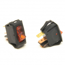 Small Rocker On/Off Switch with Amber Lights