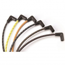 LS Plug Wires 90 Deg 90 Deg Coil - Black with Orange Tracers