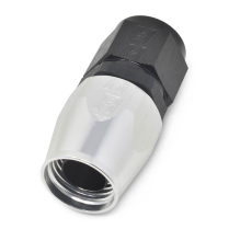 -10 AN Full Flow Straight Hose End Fitting - Black/Silver