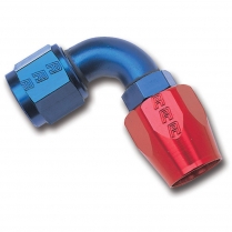 -6 AN Female 90 Degree Hose End Fitting - Blue/Red