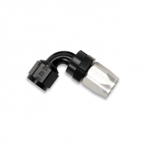 -6 AN Female 90 Degree Hose End Fitting - Black/Silver