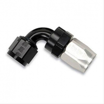 -10 AN Female 90 Deg Swivel Full Flow Fitting - Black/Clear