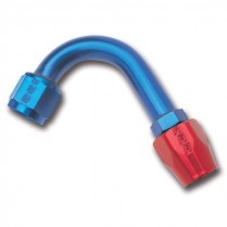 -6 AN FM 120 Degree Non Swivel Hose End Fitting - Blue/Red