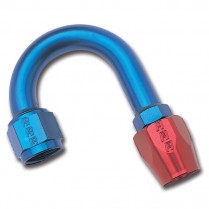 -8 AN 180 Degree Non Swivel Hose End Fitting - Blue/Red