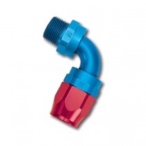-10 AN 90 Degree Swivel 1/2" NPT Hose End Fitting - Blue/Red