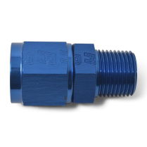 -4 AN Female to Male 1/8" NPT Straight Swivel Fitting - Blue