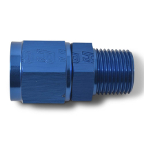 -10 AN Female to Male 1/2" NPT Straight Swivel Fitting- Blue