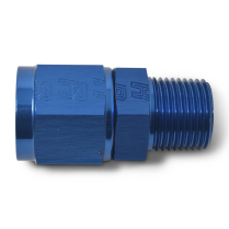 -8 AN Female to Male 3/8" NPT Straight Swivel Fitting - Blue