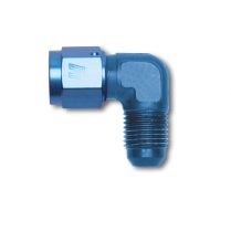 -6 AN Male to Female 90 Degree Swivel Union Fitting - Blue