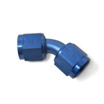 -4 AN Female to FM 45 Degree Swivel Coupler Fitting - Blue